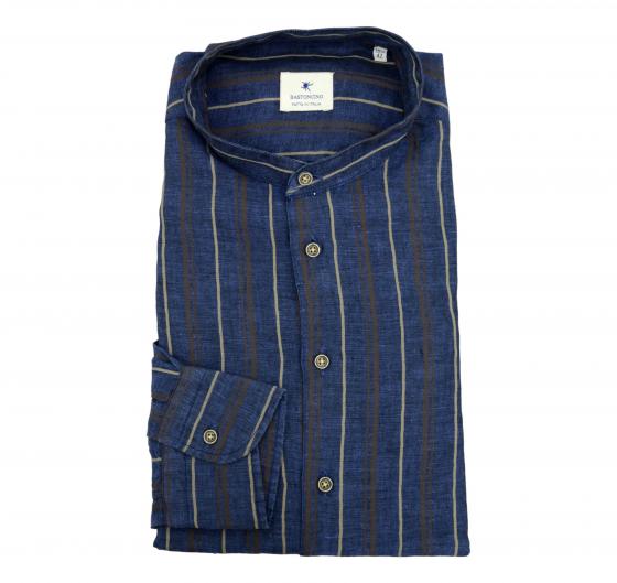 BASTONCINO Camicia Uomo Slim Fit Puro Lino Coreana ART. B1538