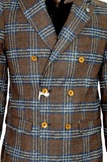 ALESSANDRO GILLES Giacca Uomo 2710 Slim Fit Doppio Petto a Quadri
