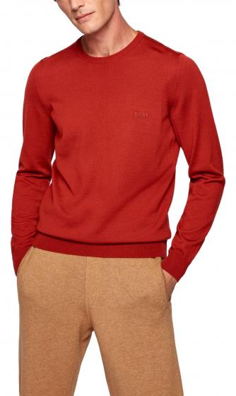 HUGO BOSS Maglia Lana Regular Fit BOTTO-L 50457748 Colore Mattone