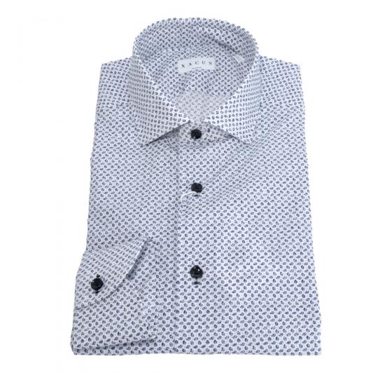 XACUS Camicia Uomo Classic Shirt Art. 21703706 Colore. Bianca a fantasia