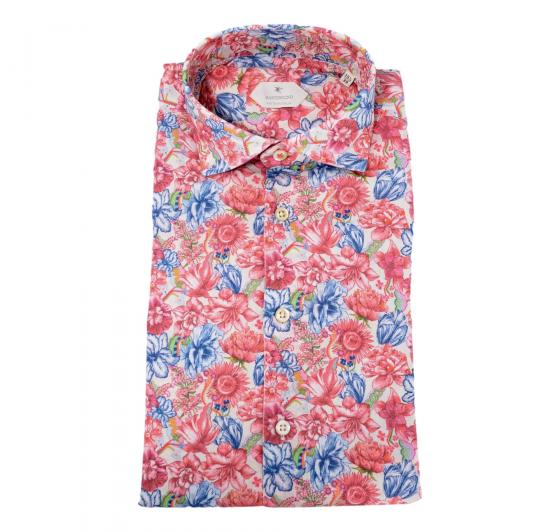 BASTONCINO Camicia Uomo Slim Fit Lino e Cotone B2158