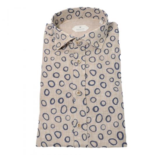 BASTONCINO Camicia Uomo Puro Lino Slim Fit B2220