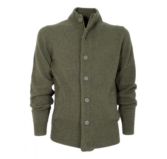 BARBOUR Maglione con Zip e Bottoni Toppa MKN0731GN73 Colore Alga Marina