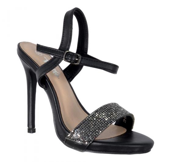 VERDE FASHION Scarpe Donna Sandalo Elegante Nero 2795