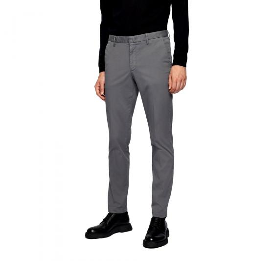 HUGO BOSS Chino slim fit gabardine di cotone elasticizzato 50410310 Col. Grigio