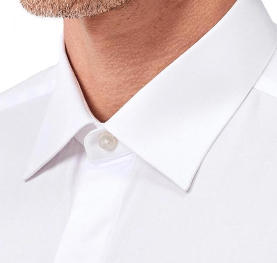 XACUS Camicia Cerimonia Uomo Doppi Polsi Collo italiano Tinta Unita Twill 11209001 Bianco