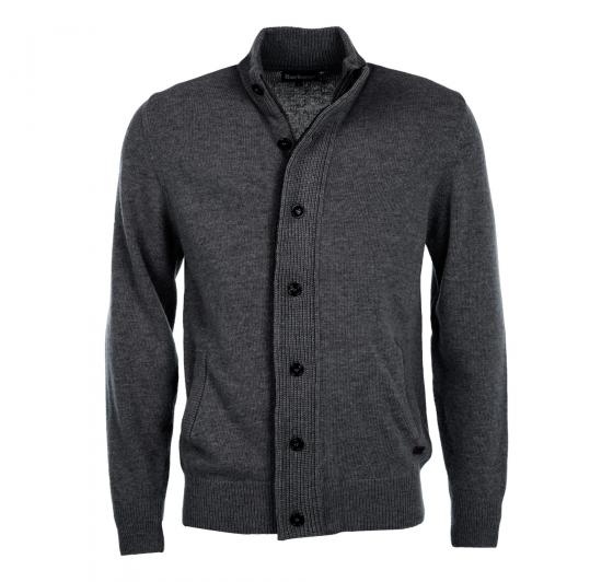 BARBOUR Maglione Uomo con Zip e Toppe MKN0731CH51 Grigio Elegante Casual