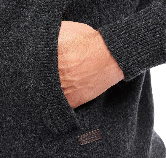 BARBOUR Maglione Uomo con Zip e Toppe MKN0731CH51 Grigio Elegante Casual