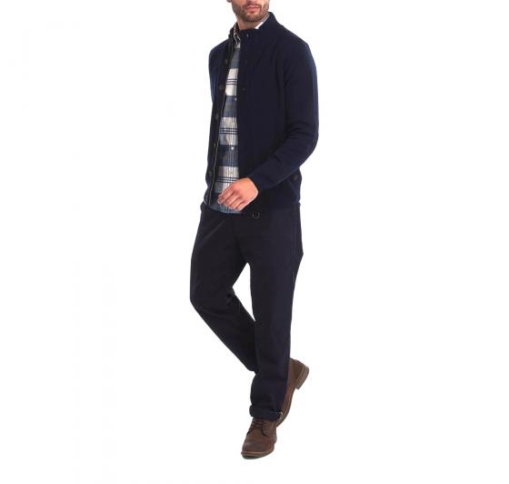BARBOUR Maglione Uomo Con Zip E Toppa MKN0731NY91 Blu Navy