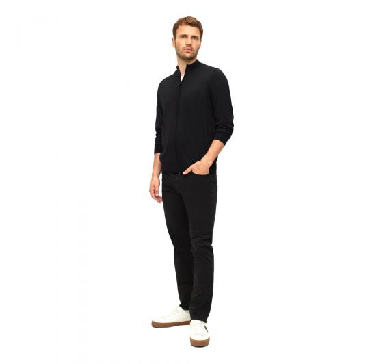BOSS Cardigan In Lana Con Zip e Logo Regular Fit Balonso 50476347 Nero