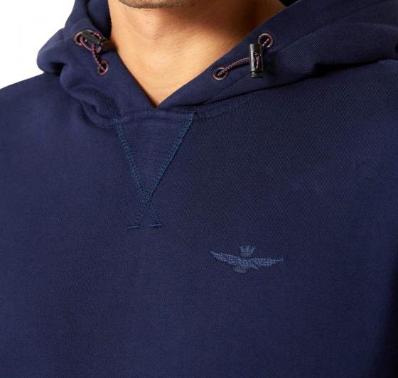 AERONAUTICA MILITARE Felpa con cappuccio e tasca marsupio FE1695 Blu