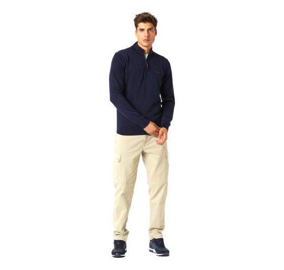 AERONAUTICA MILITARE Maglione mezza zip a contrasto in cotone MA1387 Blu