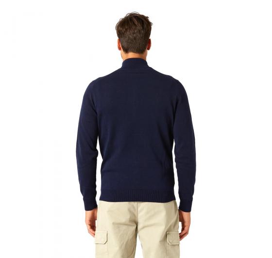 AERONAUTICA MILITARE Maglione mezza zip a contrasto in cotone MA1387 Blu