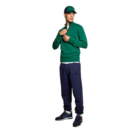 AERONAUTICA MILITARE Maglione mezza zip a contrasto in cotone MA1387 Verde