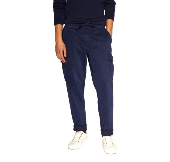 AERONAUTICA MILITARE Pantalone cargo in gabardina stretch PA1492 Blu