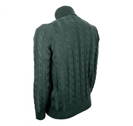 CASHMERE COMPANY Dolcevita Uomo Treccia 1222 IU204715 Slim Fit Cashmere e Lana Verde