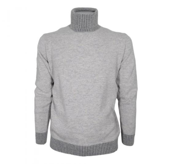 CASHMERE COMPANY Maglia Dolcevita 4128 in Lana Supergeelong Colore Grigio