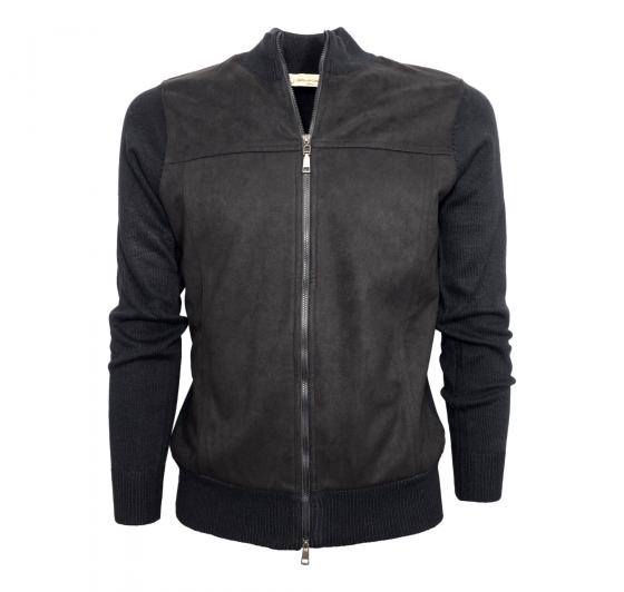 CASHMERE COMPANY Cardigan Zip IU205409 99 Alcantara Cashmere e Lana Colore Nero