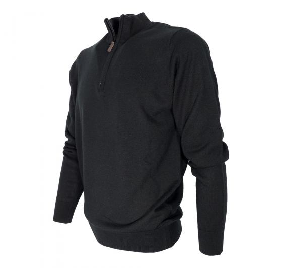 CASHMERE COMPANY Maglia Mezza Zip Colore Nero 99 MADE IN ITALY Cashmere Seta e Lana