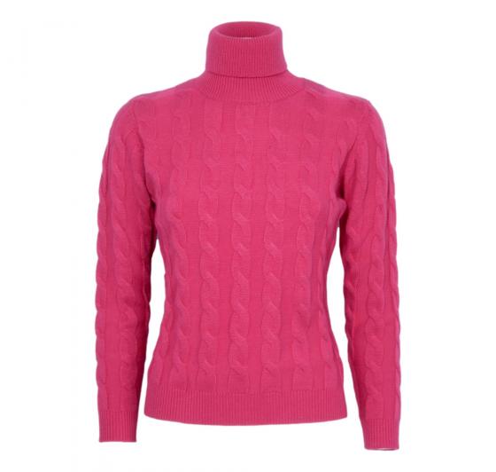 CASHMERE COMPANY Dolcevita Treccia Donna ID203114 1219 Cashmere e Lana Fuxia