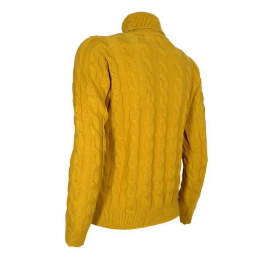 CASHMERE COMPANY Dolcevita Treccia Donna ID203114 121 Cashmere e Lana Colore Senape