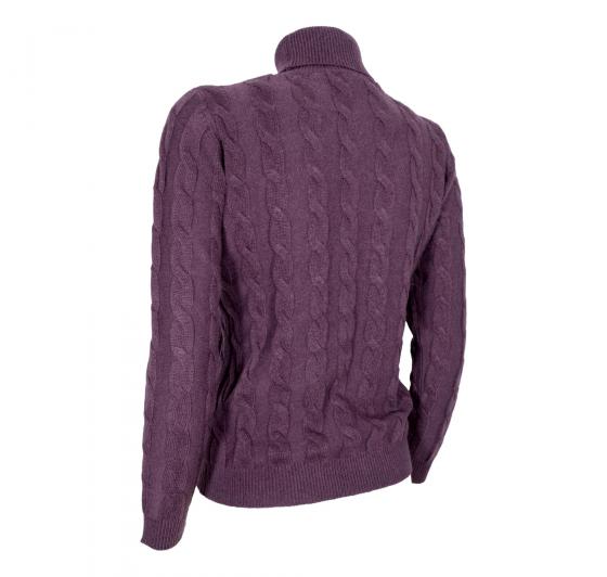 CASHMERE COMPANY Dolcevita Treccia Donna ID203114 1220 Cashmere e Lana Colore Prugna