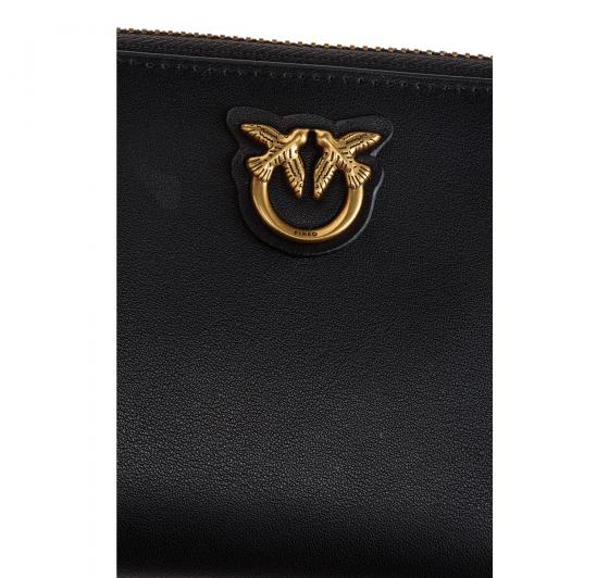 PINKO Portafoglio Donna Taylor Zip Around Vitello Seta 100249 Z99Q Colore Nero