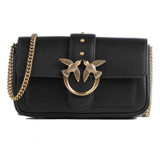 PINKO Borsa Donna Love One Pocket Vitello Seta 100061 Colore Nero