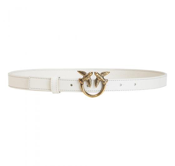 PINKO Cintura Donna Love Berry Simply Belt H2 Fibbia Oro Colore Bianco