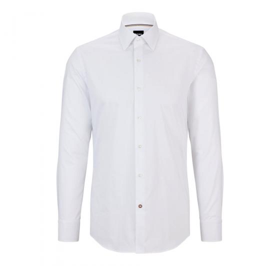 HUGO BOSS Camicia Slim Fit 50479922 Bianco Popelin di Cotone Facile Stiro