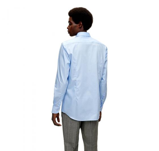HUGO BOSS Camicia Slim Fit 50479922 Celeste Popelin di Cotone Facile Stiro