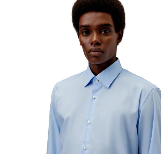 HUGO BOSS Camicia Slim Fit 50479922 Celeste Popelin di Cotone Facile Stiro