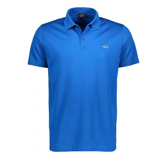 PAUL SHARK Polo in cotone organico pique e Shark badge C0P1013 049 Blu Imperiale