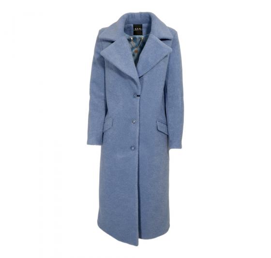 MDM Mademoiselle du Monde Cappotto Donna ART. 7058 Colore. Celeste Polvere
