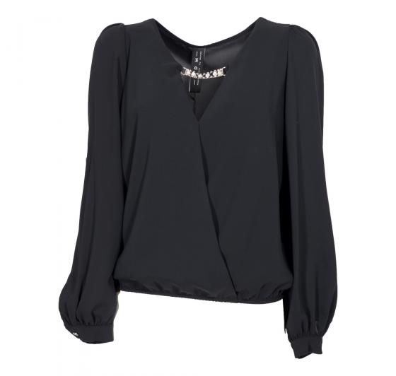 MDM Mademoiselle du Monde Blusa Donna ART 4727 Colore Nero