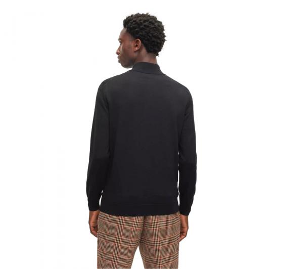 BOSS Cardigan Zip Regular Fit In Lana Vergine Balonso 50468254 NOS Colore Nero