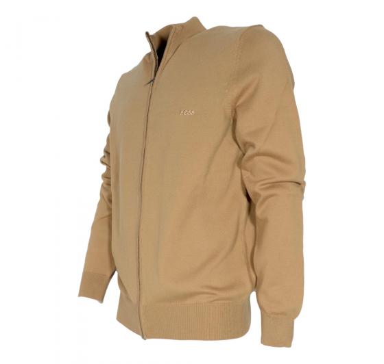 BOSS Cardigan Regular Fit In Cotone Con Logo Ricamato 50466685 Colore Beige