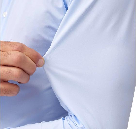 XACUS Camicia Uomo Active Shirt Tailor Fit 11460002 Celeste Tessuto Stretch