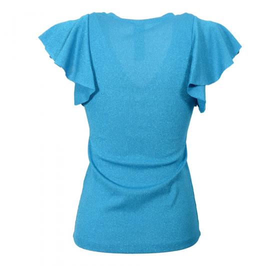 MDM Mademoiselle du Monde T-Shirt Donna Lurex Modello 4957 Colore Azzurro