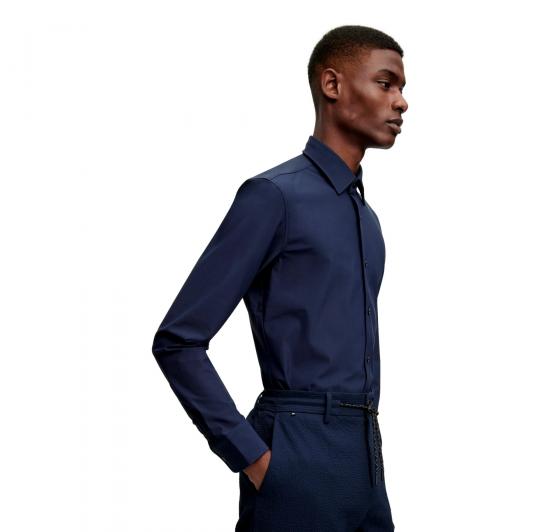 BOSS Camicia Uomo Slim Fit Elasticizzata Modello P-HANK-KENT-C1-222 50490361 BLU