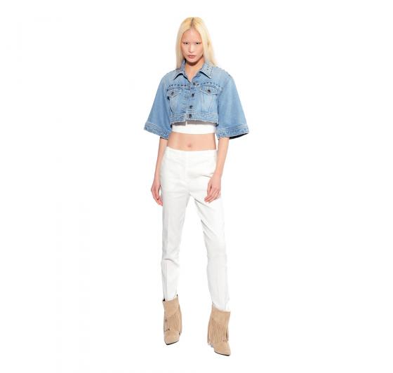 PINKO Pantalone Donna Bello Lino Stretch Colore Bianco