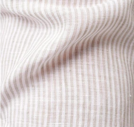 XACUS Camicia Uomo Puro Lino 41212005 Rigata Colore Sabbia