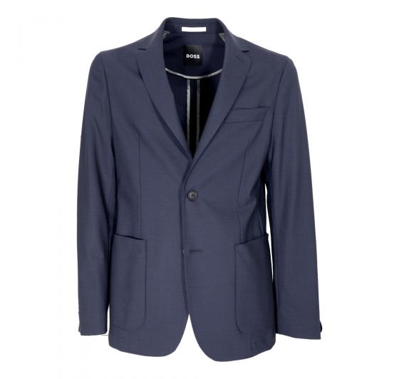 BOSS Giacca Uomo Slim Fit Lana Elasticizzata 50490126 Colore Blu