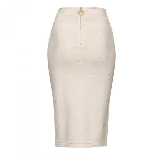PINKO Gonna Donna Oviedo Jacquard Piquet con Logo Colore Beige