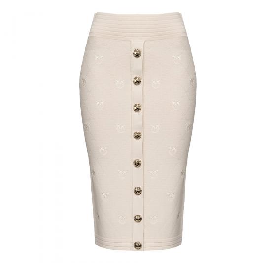 PINKO Gonna Donna Oviedo Jacquard Piquet con Logo Colore Beige