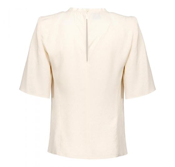 PINKO Blusa Donna Baffuto Crepe De Chine Jacquard Logo Col Rosa Fumo Bianco