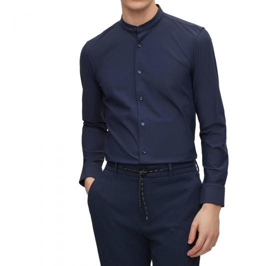 BOSS Camicia Uomo Colletto alla coreana P-HANK-STANDUP-214  50490338 Colore Blu