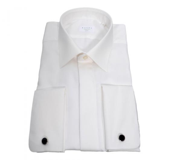 XACUS Camicia Uomo Travel Shirt Tessuto Lavorato Doppi Polsi 41812.003Col Bianco