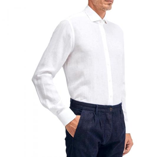 XACUS Camicia Uomo Puro Lino 41913002 Colore Bianco