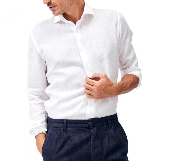 XACUS Camicia Uomo Puro Lino 41913002 Colore Bianco